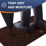 OLANLY Indoor Door Mat, 32x20, Dirt Resistant and Absorbent, Sturdy Non-Slip Rubber Backing, Easy to Clean, Washable Low-Profile Doormat for Entryway, Dark Brown