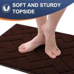 OLANLY Indoor Door Mat, 32x20, Dirt Resistant and Absorbent, Sturdy Non-Slip Rubber Backing, Easy to Clean, Washable Low-Profile Doormat for Entryway, Dark Brown