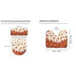 Mintulipy Maple Leave Toilet Cover Sets for Bathroom 3 Piece Thanksgiving Non-Slip Bathroom Rug Ultra Soft Standard Toilet Lid Cover Fits Most Round, Elongated and Oblong Lids
