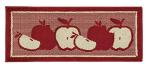 Marina Decoration Decor Luxury Non-Slip Rubber Backing Safety Ultra Water Absorbent Soft Woven Fluffy Runner Area Carpet Floor Mat Indoor Kitchen Rug, Red Apple Design Oblong Shape, 20 x 48 Inch