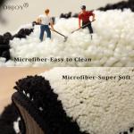 DBJOY Bathroom Modern Rugs Non-Slip Black with White Mats Funny Heart Design Washable Bath Rugs Microfiber (BlackA-Double Heart, 2'8"x1'8"(Oblong))