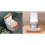 Mintulipy Maple Leave Toilet Cover Sets for Bathroom 3 Piece Thanksgiving Non-Slip Bathroom Rug Ultra Soft Standard Toilet Lid Cover Fits Most Round, Elongated and Oblong Lids