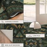 Hazo Haus 8 ft Long Hallway Runner Rug - Boho Green Rug for Kitchen Floor, Entrance Indoor, Washable Wide Runner Non Slip, Dark Green 2'6''x8'