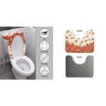 Mintulipy Maple Leave Toilet Cover Sets for Bathroom 3 Piece Thanksgiving Non-Slip Bathroom Rug Ultra Soft Standard Toilet Lid Cover Fits Most Round, Elongated and Oblong Lids