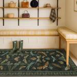 Hazo Haus 8 ft Long Hallway Runner Rug - Boho Green Rug for Kitchen Floor, Entrance Indoor, Washable Wide Runner Non Slip, Dark Green 2'6''x8'