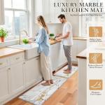 StepLively Kitchen Rugs and Mats, 2-Pack Low Profile Slip Resistant Kitchen Mats for Floor, in Front of Sink and Stove-17.3"*30"+17.3"*47"