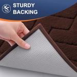 OLANLY Indoor Door Mat, 32x20, Dirt Resistant and Absorbent, Sturdy Non-Slip Rubber Backing, Easy to Clean, Washable Low-Profile Doormat for Entryway, Dark Brown