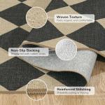 Lessymo Checkered 3x5 Outdoor Patio Rug, Washable Easy Jute Rugs for Entryway Indoor Outdoor Living Room Carpet, Farmhouse Non Slip Door Mat for Backyard Bedroom, Diamond Black/Beige