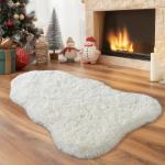 Shaggy Rug for Bedroom Living Room Dorm Decor, Soft Fluffy Shag Throw Rug, Non-Slip Fuzzy Small Carpet 2x3 Feet, Cream White