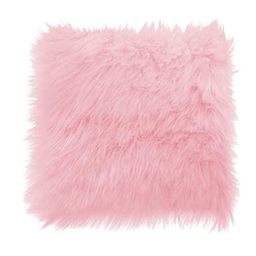WLLHYF 10 Inches Mini Square Faux Fur Rug, Small Fluffy Area Rug Cushion