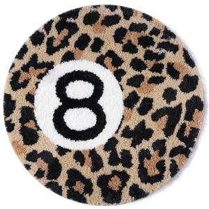 Dripykiaa Cheetah 8 Ball Rug Room Decor 24" Round Leopard Print Room Decor, Soft Plush Area Rug for Trendy Bedroom, Living Room, Dorm, Modern Aesthetic Home Accents for Women & Teens