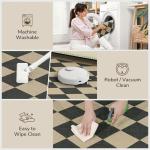 Lessymo Checkered 3x5 Outdoor Patio Rug, Washable Easy Jute Rugs for Entryway Indoor Outdoor Living Room Carpet, Farmhouse Non Slip Door Mat for Backyard Bedroom, Diamond Black/Beige