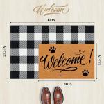 SofterCharm Area Rug, 2’4’’ x 3’7’’ Black and White Checkered Rug Plaid Outdoor Rugs, Soft Machine Washable Cotton Woven Welcome Mat Area Rugs for Home Decor, Bedroom, Doormat, Balcony, Porch, Patio