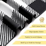 SofterCharm Area Rug, 2’4’’ x 3’7’’ Black and White Checkered Rug Plaid Outdoor Rugs, Soft Machine Washable Cotton Woven Welcome Mat Area Rugs for Home Decor, Bedroom, Doormat, Balcony, Porch, Patio