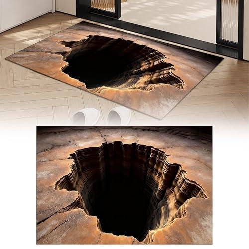Bottomless 3D Optical Illusion Rug Hole