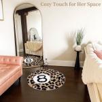Dripykiaa Cheetah 8 Ball Rug Room Decor 24" Round Leopard Print Room Decor, Soft Plush Area Rug for Trendy Bedroom, Living Room, Dorm, Modern Aesthetic Home Accents for Women & Teens
