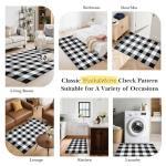SofterCharm Area Rug, 2’4’’ x 3’7’’ Black and White Checkered Rug Plaid Outdoor Rugs, Soft Machine Washable Cotton Woven Welcome Mat Area Rugs for Home Decor, Bedroom, Doormat, Balcony, Porch, Patio