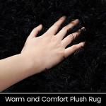 ISEAU Oval Fluffy Rug Carpets, Modern Plush Shaggy Area Rugs for Kids Bedroom Extra Comfy Cute Nursery Mat Bedside Rug for Boys Girls Room Home Decor Mats, 2.6 x 5.3ft, Black