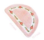 Sytian Romantic Rose Flower Bath Mat - Super Soft Non-Slip Absorbent Rug for Bathroom Bedroom Living Room and Entryway (Pink, 15.7 x 23.6 Inches, Semicircular)