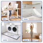 SofterCharm Kitchen Rugs, 2 PCS Kitchen Mats for Floor, Cushioned Non-Slip Anti Fatigue Mats for Kitchen Floor, Kitchen Runner Rugs for Standing Desk, Office, Laundry (17.3’’ x 30’’ + 17.3’’ x 47.2’’)
