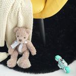 ISEAU Oval Fluffy Rug Carpets, Modern Plush Shaggy Area Rugs for Kids Bedroom Extra Comfy Cute Nursery Mat Bedside Rug for Boys Girls Room Home Decor Mats, 2.6 x 5.3ft, Black