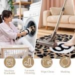 Dripykiaa Cheetah 8 Ball Rug Room Decor 24" Round Leopard Print Room Decor, Soft Plush Area Rug for Trendy Bedroom, Living Room, Dorm, Modern Aesthetic Home Accents for Women & Teens