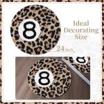 Dripykiaa Cheetah 8 Ball Rug Room Decor 24" Round Leopard Print Room Decor, Soft Plush Area Rug for Trendy Bedroom, Living Room, Dorm, Modern Aesthetic Home Accents for Women & Teens