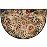 Bardic Leopard Skin Half Round Front Porch Door Mat, Animal Tiger Print Semicircular Non-Slip Floor Mat Entry Area Rug for Indoor Outdoor