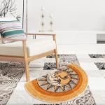 Creative semi-Circular Area Carpet Anti-Slip Super Absorbent Carpet,sun and moon mat,Shaggy Throw Rug for Living Room Bedroom Bathroom Home Decor