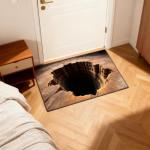 Bottomless 3D Optical Illusion Rug Hole, Floor Rugs That Looks Like A Hole, Front Door Mat Indoor Outdoor Entrance, Non-Slip Doormat for Bedroom, Living Room, Porch, Patio Porch Entryway (40x60cm)
