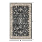 Large 3x5 Entryway Rug Indoor - Washable Non-Slip Low Pile Ultra Soft Area Rug for Large Kitchen, Bedroom Bedside, Mudroom - Distressed Boho Modern Aesthetic Geometric Decor, Ashen/Multi