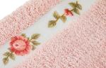 Sytian Romantic Rose Flower Bath Mat - Super Soft Non-Slip Absorbent Rug for Bathroom Bedroom Living Room and Entryway (Pink, 15.7 x 23.6 Inches, Semicircular)