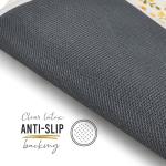 BBSET Sage Green Floral Bathroom Rug 47 * 16inch Long Plant Bath Mat for Shower Non Slip Absorbent Cute Leaf Bath Rugs (Yellow Flower)