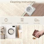 Aoyaomi Moroccan Area Rug 2x3 - Washable Distressed Entryway Rug Non-Slip Small Rug, Soft Low-Pile Geometric Farmhouse Indoor Door Mat Floor Carpet for Entrance Bedroom Kitchen(2'x3',Ivory Beige)