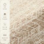 Aoyaomi Moroccan Area Rug 2x3 - Washable Distressed Entryway Rug Non-Slip Small Rug, Soft Low-Pile Geometric Farmhouse Indoor Door Mat Floor Carpet for Entrance Bedroom Kitchen(2'x3',Ivory Beige)