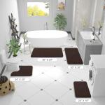 OLANLY Bathroom Rugs 47x17, Extra Soft Absorbent Chenille Bath Rugs, Rubber Backing Quick Dry, Machine Washable Bath Mats for Bathroom Floor, Tub and Shower, Home Decor Accessories, Brown