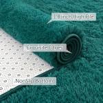 AROGAN Shag 2x6 Runner Rug for Bedroom, Washable Rugs Runners with Memory Foam for Hallways, Entryway Indoor Fluffy Throw Rug for Beside Living Room Kids Girls Nursery Dorm, Teal Green