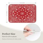 DAAGETCV Red Western Paisley Bandana Pattern Bathroom Rugs ，Crystal Velvet Locking Edge Floor Mat, Non-Slip Bathroom Mat for Kitchen Bedroom Bathroom Home Decor 15.7"X23.6"