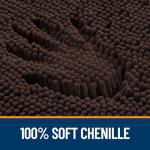 OLANLY Bathroom Rugs 47x17, Extra Soft Absorbent Chenille Bath Rugs, Rubber Backing Quick Dry, Machine Washable Bath Mats for Bathroom Floor, Tub and Shower, Home Decor Accessories, Brown