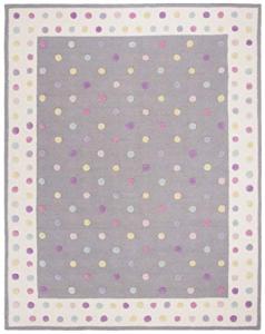 SAFAVIEH Area Rug 8x10 - Kids Collection - Large - Grey & Multi, Handmade Wool, Polka Dot Pattern, Ideal for Bedroom, Playroom, Nursery, Boys & Girls Room (SFK101F)