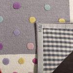 SAFAVIEH Area Rug 8x10 - Kids Collection - Large - Grey & Multi, Handmade Wool, Polka Dot Pattern, Ideal for Bedroom, Playroom, Nursery, Boys & Girls Room (SFK101F)