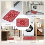 DAAGETCV Red Western Paisley Bandana Pattern Bathroom Rugs ，Crystal Velvet Locking Edge Floor Mat, Non-Slip Bathroom Mat for Kitchen Bedroom Bathroom Home Decor 15.7"X23.6"