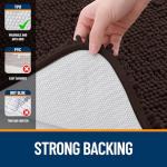 OLANLY Bathroom Rugs 47x17, Extra Soft Absorbent Chenille Bath Rugs, Rubber Backing Quick Dry, Machine Washable Bath Mats for Bathroom Floor, Tub and Shower, Home Decor Accessories, Brown