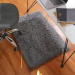 Ophanie Small Rug Upgrade Non Slip Throw Bedside Area Rugs, Fluffy Soft Grey Mini Bedroom Carpet