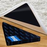 12Pcs Rug Tape, Premium Carpet Tape, Non-Slip Rug Tape for Rugs, No Residue Keep Rugs Flat for Hardwood Floors & Tiles (Black)