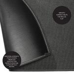 Plow & Hearth 32"x60" Half Round Flame Resistant Hearth Rug | 2 Layer Fiberglass Mat | Protect Hardwood/Carpet from Sparks & Embers Wood Stove (Charcoal)