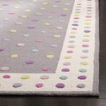 SAFAVIEH Area Rug 8x10 - Kids Collection - Large - Grey & Multi, Handmade Wool, Polka Dot Pattern, Ideal for Bedroom, Playroom, Nursery, Boys & Girls Room (SFK101F)