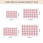 Pink Gingham Buffalo Check Doormat Welcome Mats Rugs Non-Slip Carpet Outdoor/Indoor for Home/Office/Bedroom,20(W) X31.5(L),Pink White Plaid