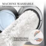 ORINOVA White Faux Sheepskin Fur Machine Washable Runner Area Rugs for Bedroom Living Room 2x6 Shag Rugs for Hallways Room Décor