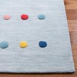SAFAVIEH Area Rug 8x10 - Kids Collection - Large - Grey, Handmade Wool, Polka Dot Pattern, Ideal for Bedroom, Playroom, Nursery, Boys & Girls Room (SFK803F)